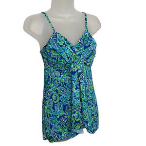 Shape Benefits by Chadwicks Tankini Blue Paisley‎ Swim Top Only Size 10 Medium